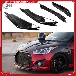 Carbon Canard For Hyundai Veloster Turbo Carbon Fiber Bumper Canard (4Pcs) Body Kits Tuning Trim Accessories For Veloster