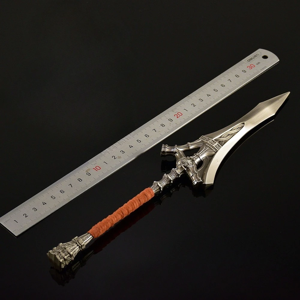 30 سنتيمتر Eldenn اليابانية لعبة الأجهزة الطرفية كبيرة الثعبان الصيد الرمح المعادن الحرفية الأسلحة نموذج تحصيل مكتب الحلي هدية لعبة