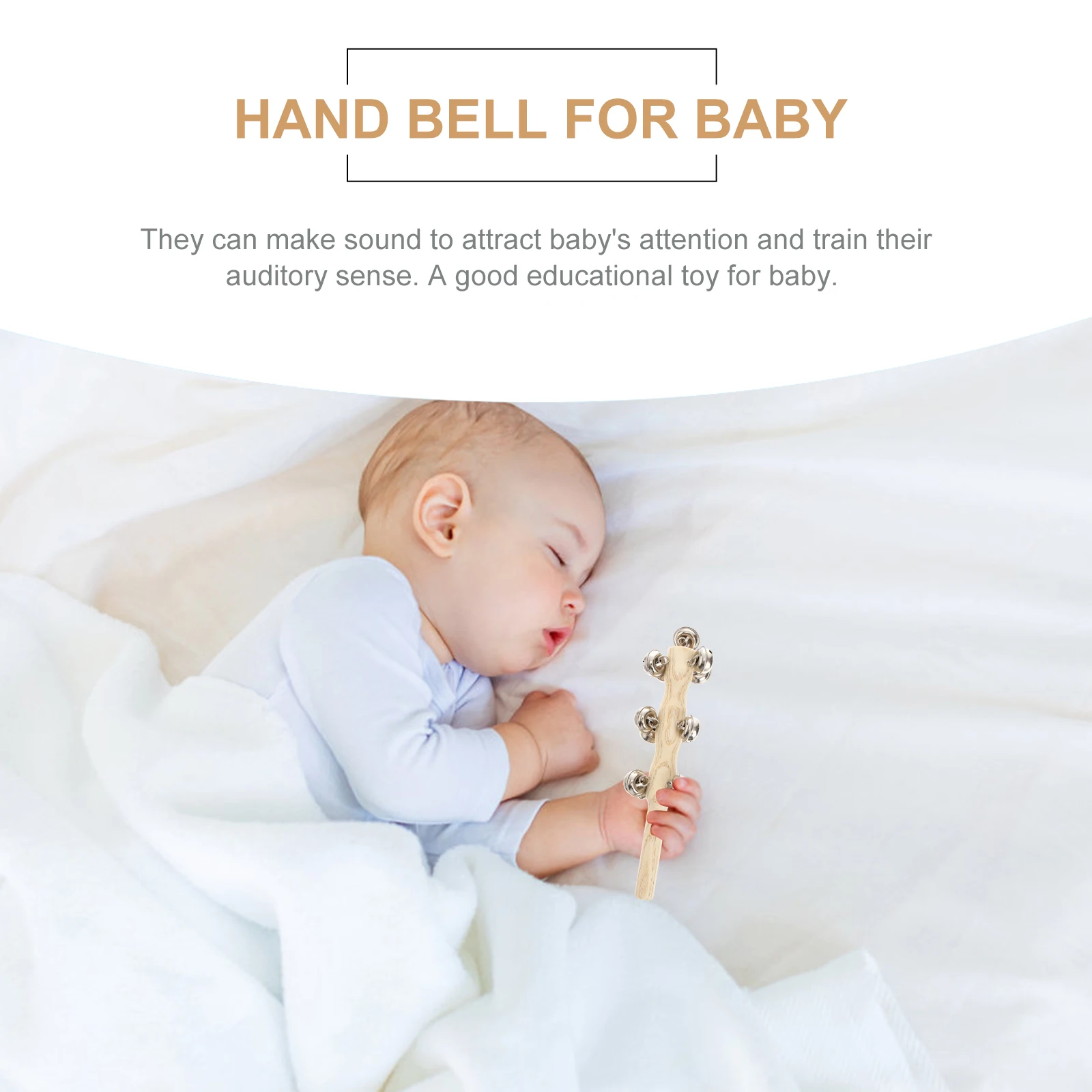 Bracelet de sonnerie en bois, hochet pour bébé, jouets de noël, cloche à main pour filles, Instrument de musique en bois pour enfants, école primaire, 3 pièces