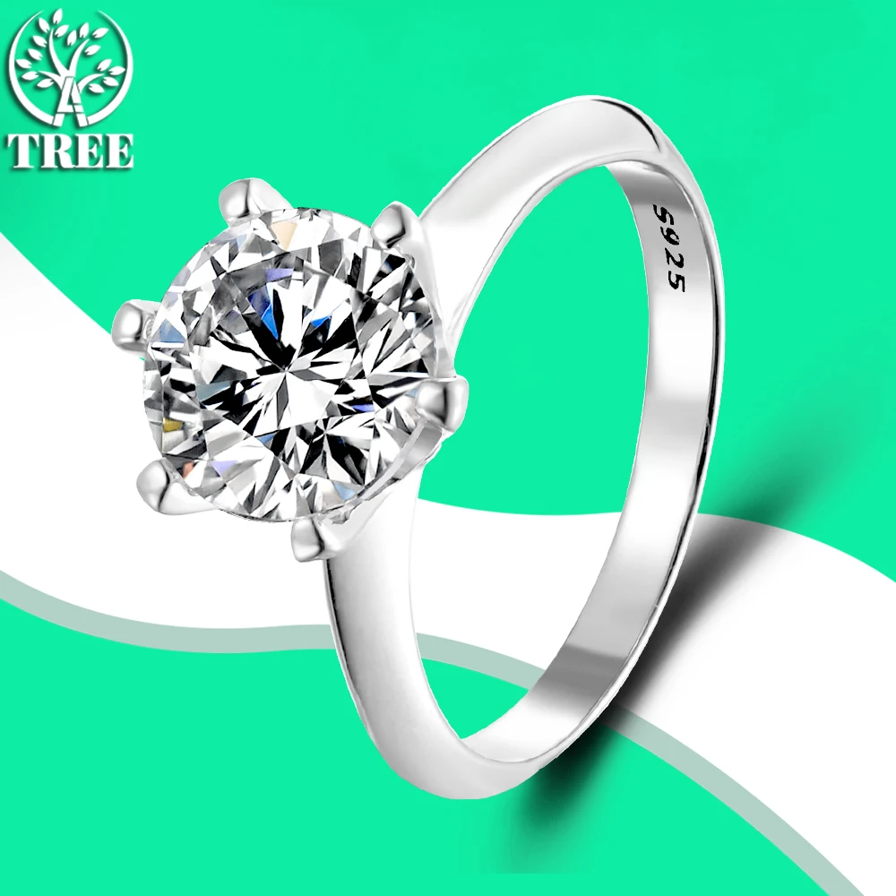 

ALITREE 1-3 Carat D Color Moissanite Rings 100% s925 Sterling Sliver Diamond Cocktail Ring Wedding Bands for Women Jewelry Gifts