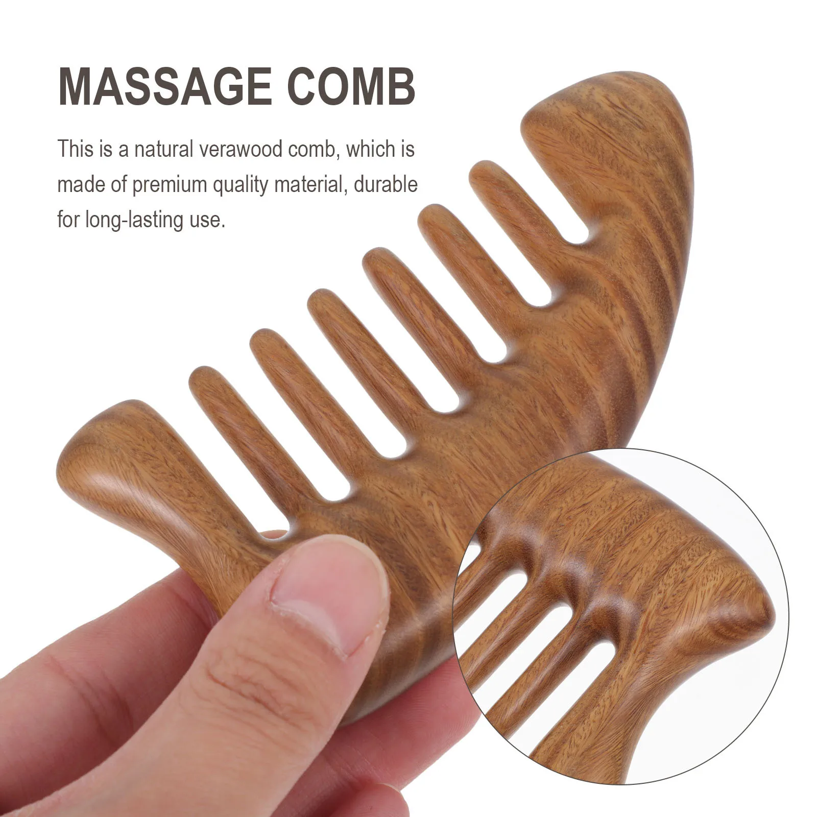 

Wood Massage Comb Premium Durable Portable Wide Teeth Hair Comb For Scalp Circulation Stress Relief Anti-Static Practical Gift