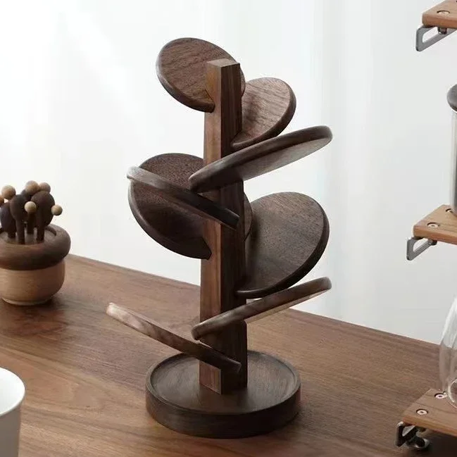 

Customizable Tree Shaped Black Walnut Solid Wood Insulation Mat Dining Table Decoration Anti Scalding Thickened Bowl