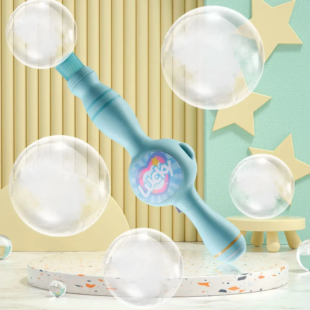 Macchina per bolle di fumo elastica Macchina per bolle portatile Soffiatore automatico per bolle Bacchetta per bolle per bomboniere per bambini Giocattolo estivo