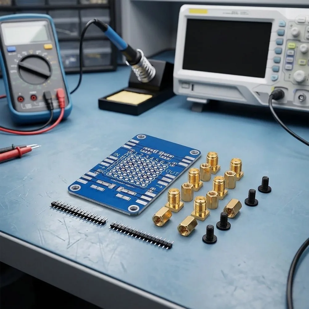 NanoFor RF Experiment Kit Including Calibration Resistors Copper Standoffs Connectors and S-Parameter Functions
