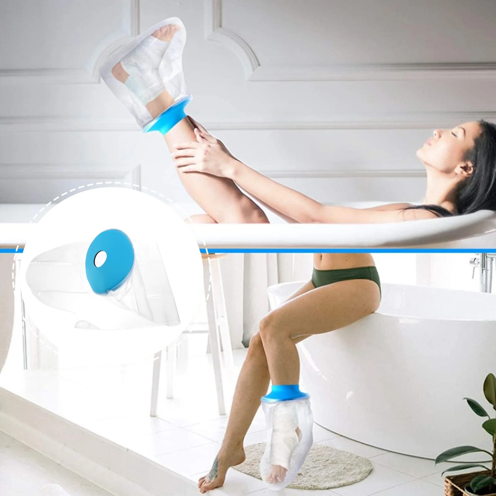 

Waterproof Elbow Cover Pvc Flexible Durable Shower Protector Clear Elastic Arm Sleeve For Adult Leg After Surgery