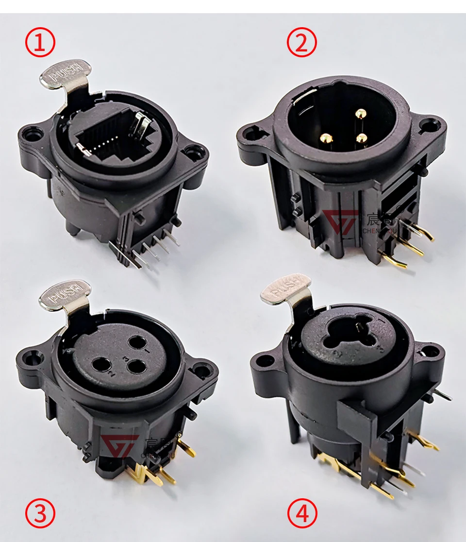 10 Stück 6,35 mm vergoldete XLR-Buchsensteckverbinder für die Panelmontage von Chassis-Steckverbindern von Mikrofon-/Mikrofon-/Audio-/Videosystemen – Detail 2