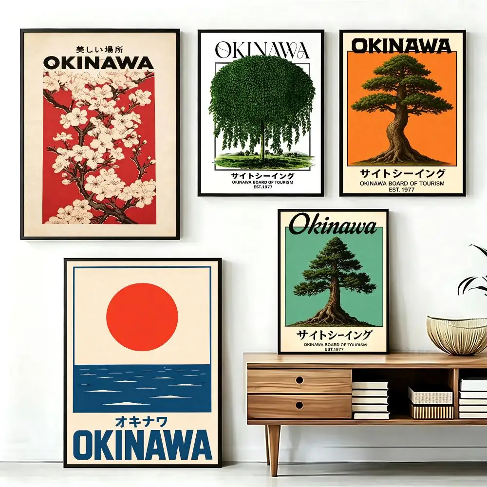 pattern Okinawa Poster  Poster HD Printing Fresh and Nordic Home Decor Wall Art for the Living Rooms Hallways Gift Giving