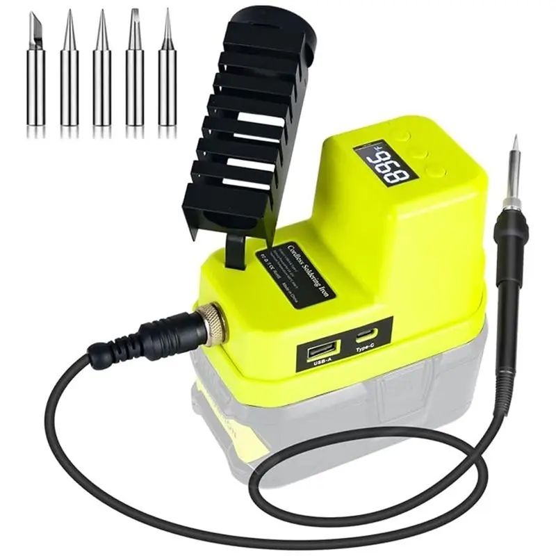 A69E60W Cordless Soldering Station Compatible For RYOBI 18V Battery Portable Electric Soldering Iron