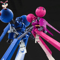 Dra - C HG 1/144 Unicorn Edition Pink Blue Mech Assembly Model Kit Action Figures Desktop Decoration Puzzle Toy Gift With Lamp