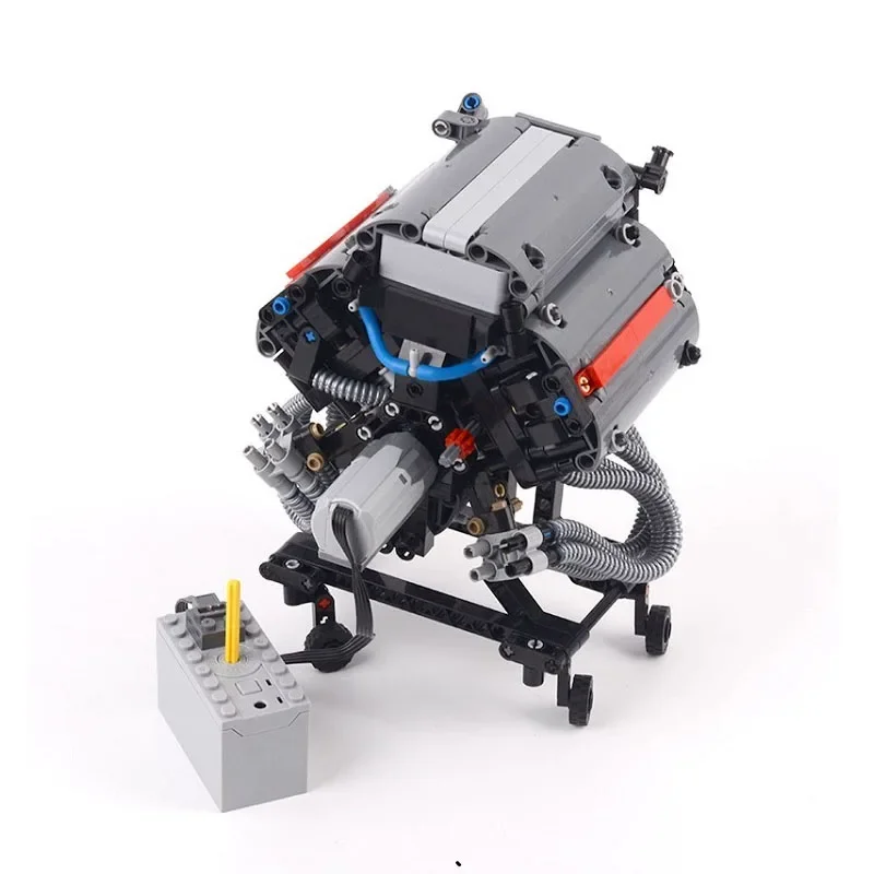 MOC-5880 bausteine v8 motor motor junge montiert modifiziertes modell 781 stücke baustein spielzeug diy geschenk geburtstags geschenk