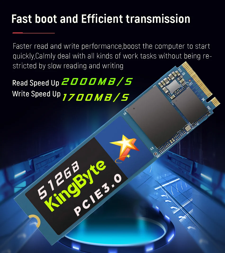 512GB Solid State Drive 2000MB/s Read Speed PCIE3 SSD M.2  Gen3 FCC/Metal Shell