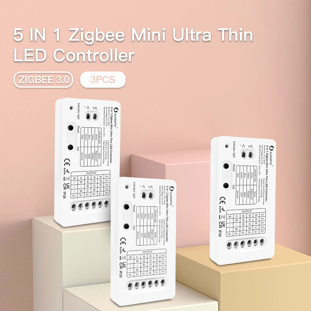 

Умная Светодиодная лента Gledopto Zigbee 3,0, 3 шт., 5 в 1, rgb CCT, управление светодиодной лентой, профессиональная работа с приложением, дистанционное управление, Alexa Google Assistant