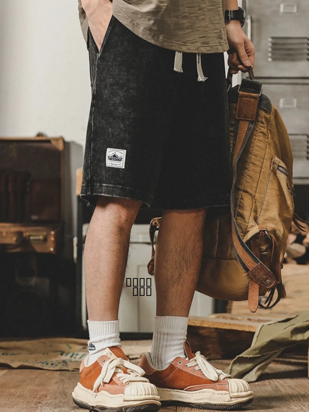 

American Retro Men's Denim orts Summer Spor Casual Waed out Five-Point Trendy Brand Youthful Vitali Sle Loose Fit