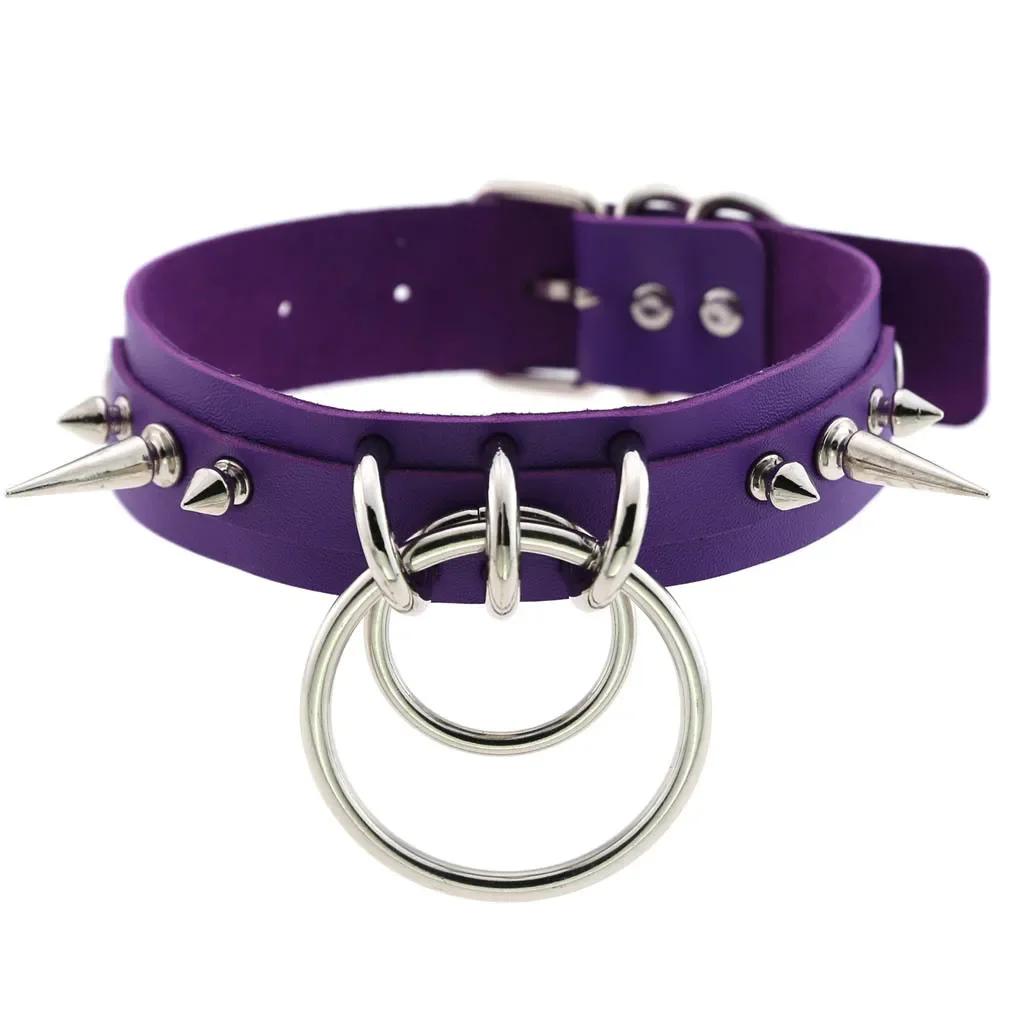 Punk Gothic Super cool Cortex Stainless steel Sharp nail Rivets Circle Multicolored Personality Trend Original design