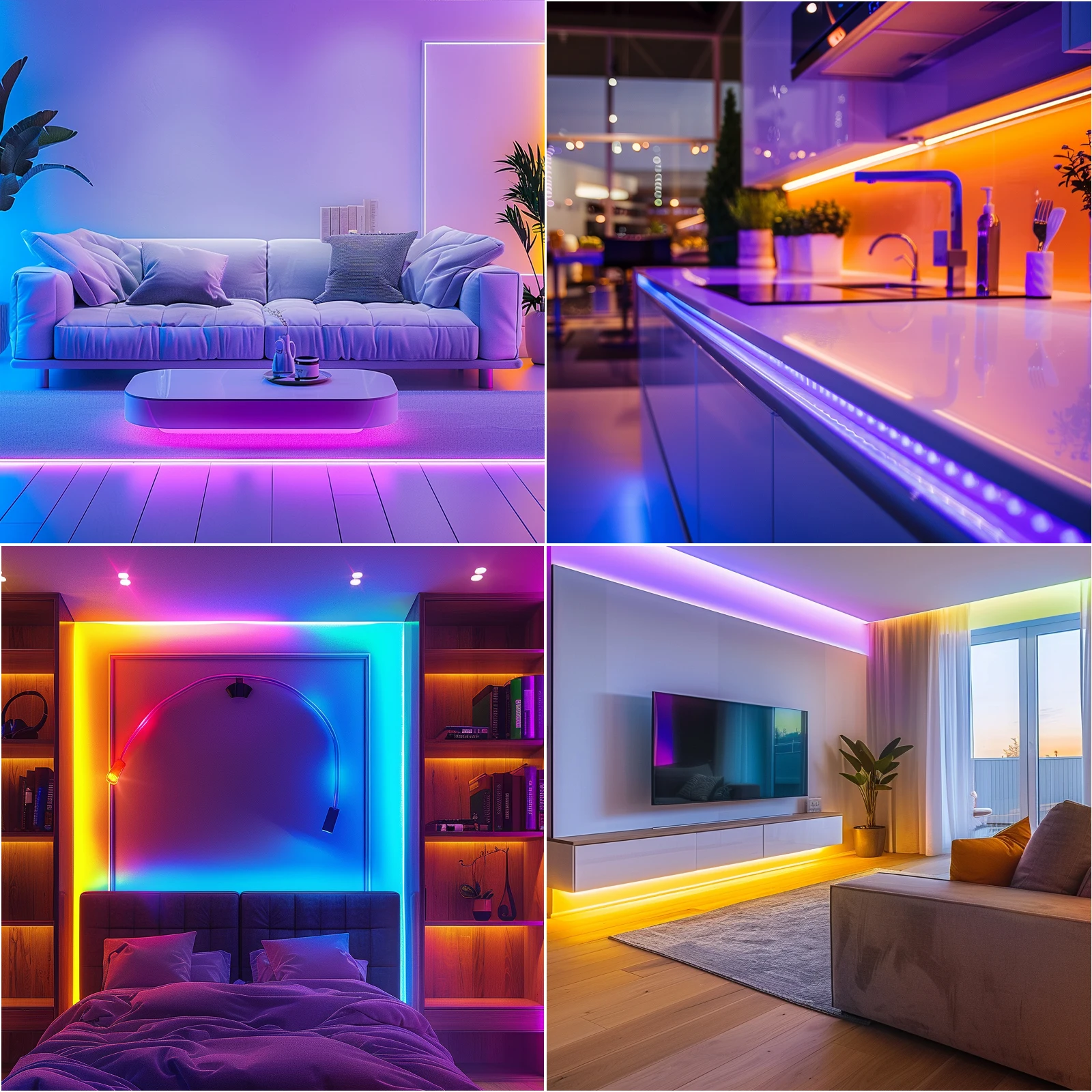 ไฟแถบ LED WIFI 100FT, ไฟ LED RGB ซิงโครไนซ์เพลง พร้อมรีโมทคอนโทรลและแอปพลิเคชัน