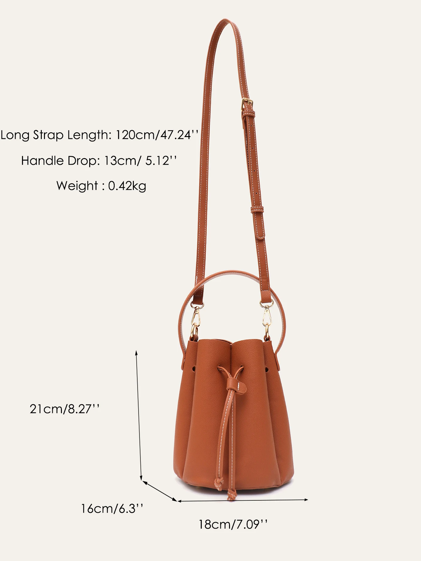 Women\'s Chic Design Top-handle Bucket Bag PU Leather Patchwork Petals Shaped Drawstring Shoulder Cross body Handbag Fashionable