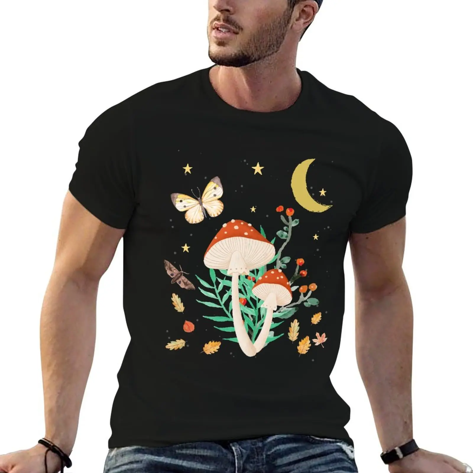 

Cottagecore Mushroom Dark Aesthetic Goblincore Design T-Shirt man t shirt graphic man t shirts cotton T-Shirt