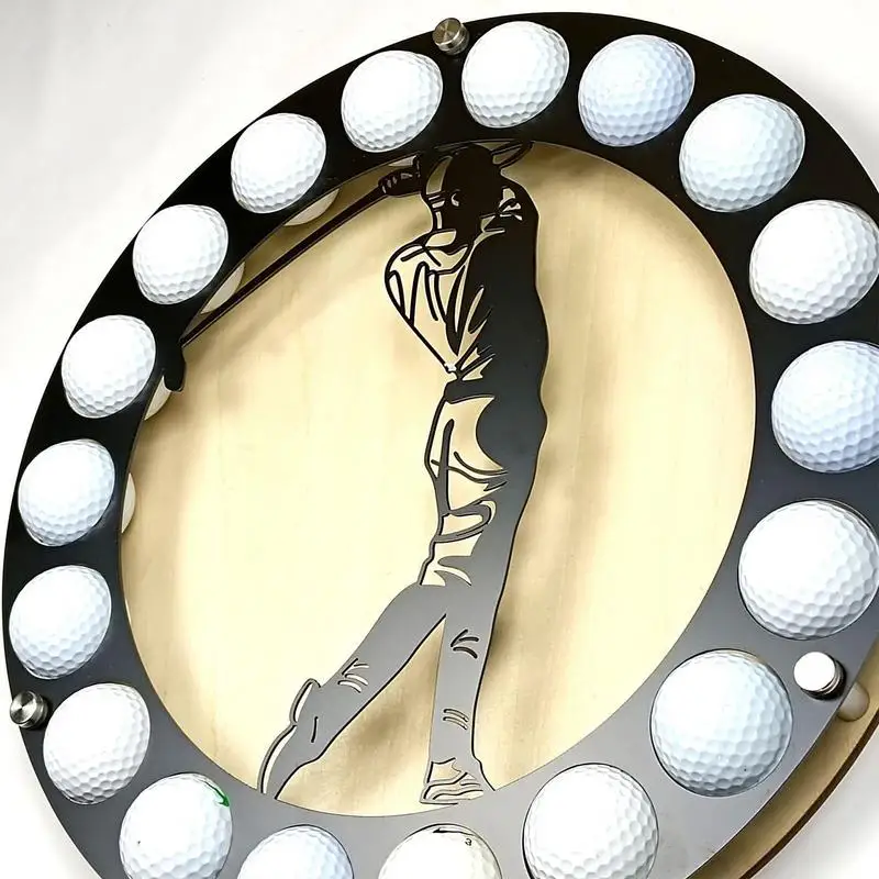 Golf Ball Wall Shelf Golf Ball Holder Gift For Golfers Creative Stylish Round Display Rack Wall Mount Decor For Golfers