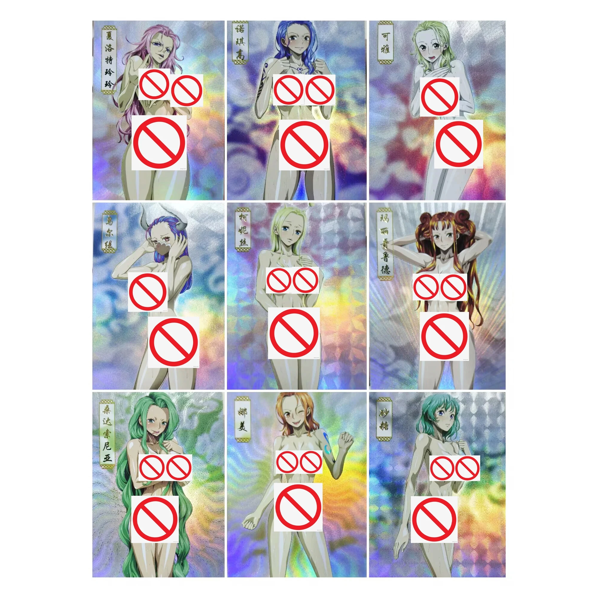 Diy 45Pcs/set One Piece OPCG Female Character Hancock Nami Collection Card Chest Refraction Color Flash Card Gift Toys