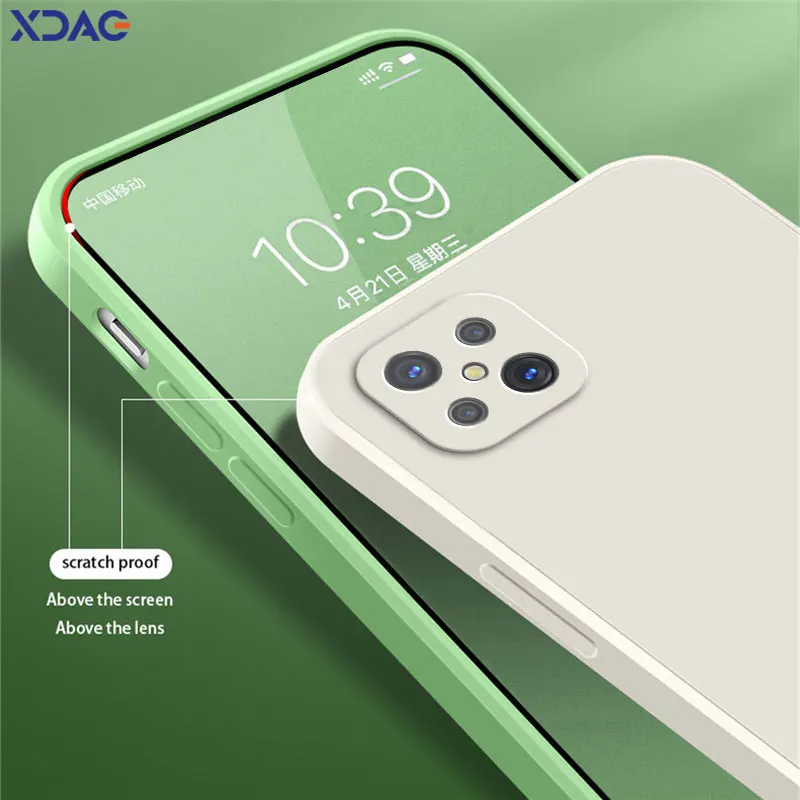 Square Liquid Silicone Case for OPPO A92s Reno4 Reno 4Z Z 5G Camera Protective 360 Shockproof Soft Phone Cover Accessories Funda