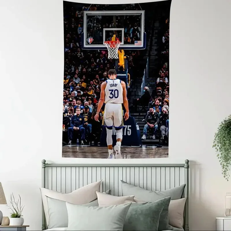 VIKAMA Stephen Curry Tapestry - Tapiz con diseño de estrella de baloncesto, estilo bohemio, con estampado de Tarot, póster artístico para decoración del hogar y la habitación