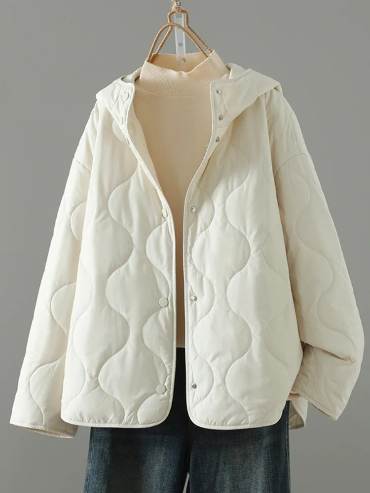 

Повседневный легкий хлопковый жакет с капюшоном, женский зимний свободный теплый топ больших размеров с хлопковой подкладкой, модный комбинезон для поездок на работу