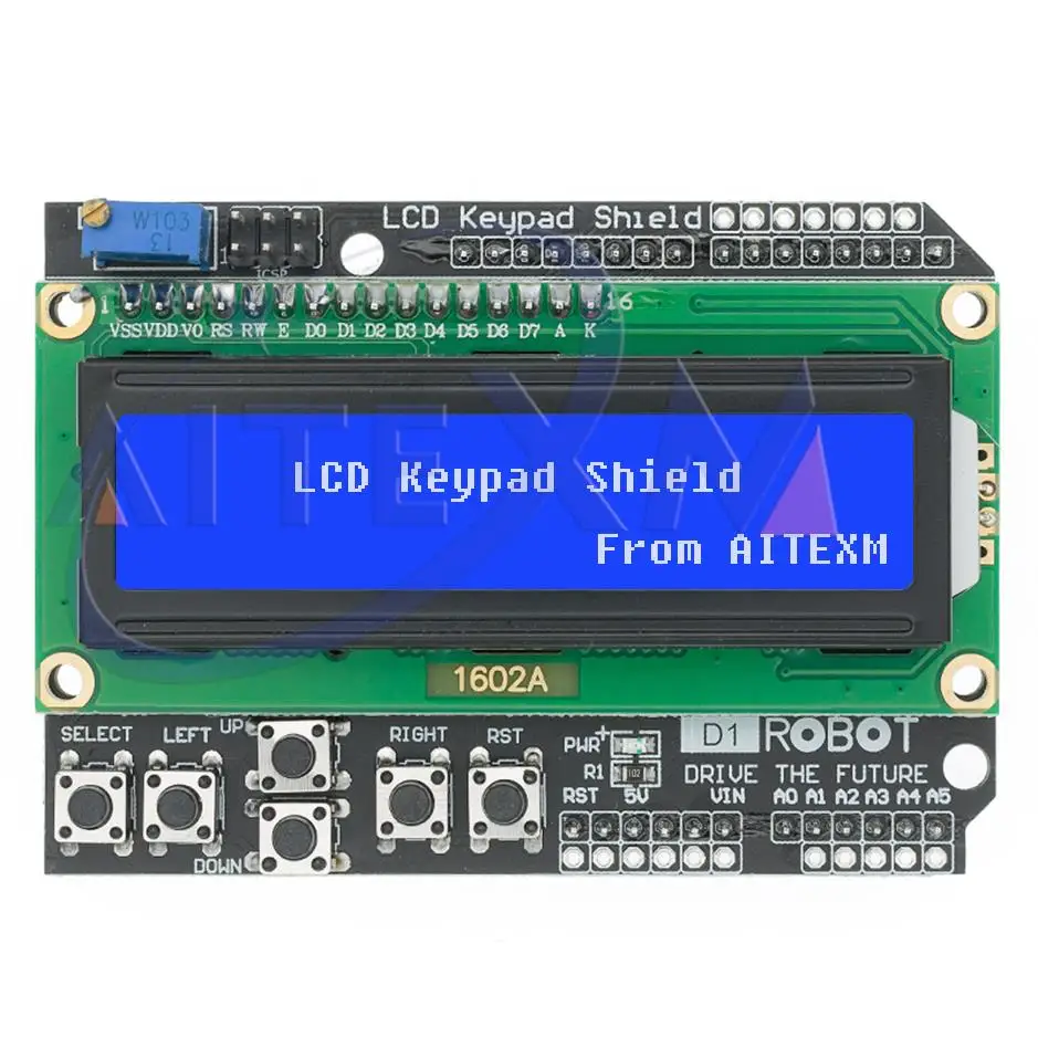 LCD Keypad Shield LCD1602 LCD 1602 Module Display Blue Screen For Arduino ATMEGA328 ATMEGA2560 Raspberry pi UNO