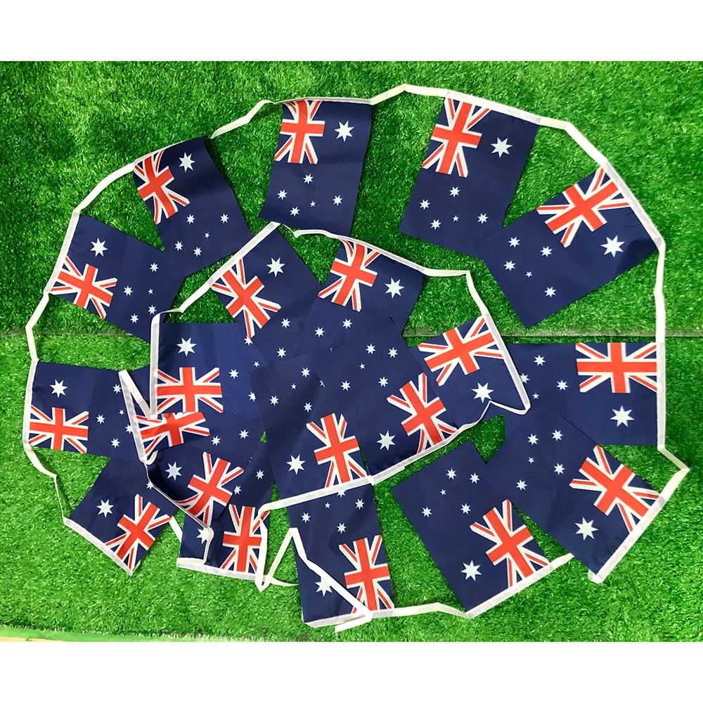 

SKY FLAG Australia bunting flags 14x21cm 20pcs/lot polyester Pennant Australia String Banner Buntings Festival Party Holiday