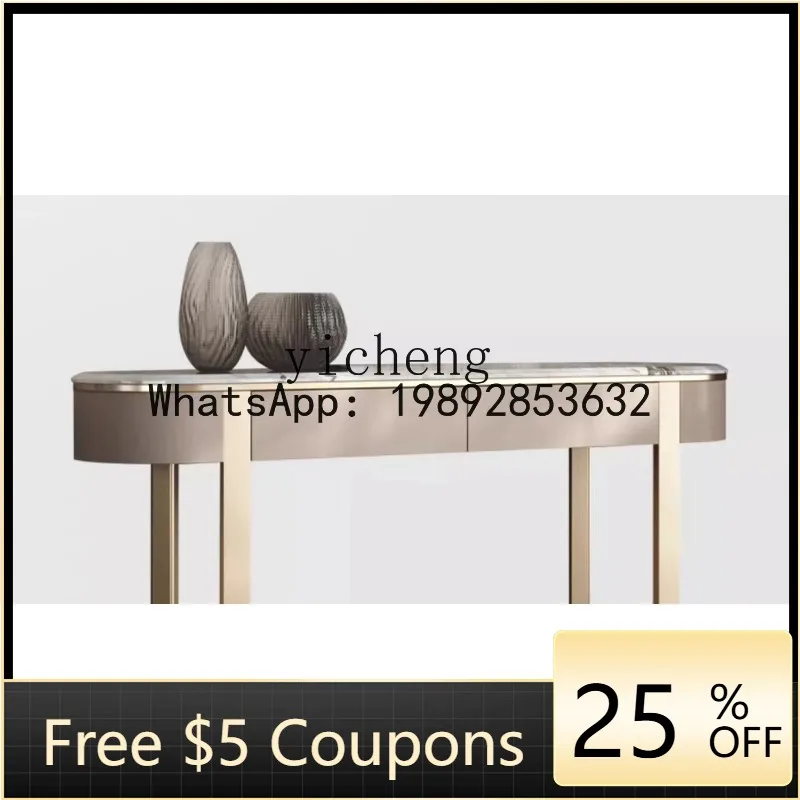 

Z5 marble entrance high-end living room corridor against the wall rock slab entrance decorative cabinet