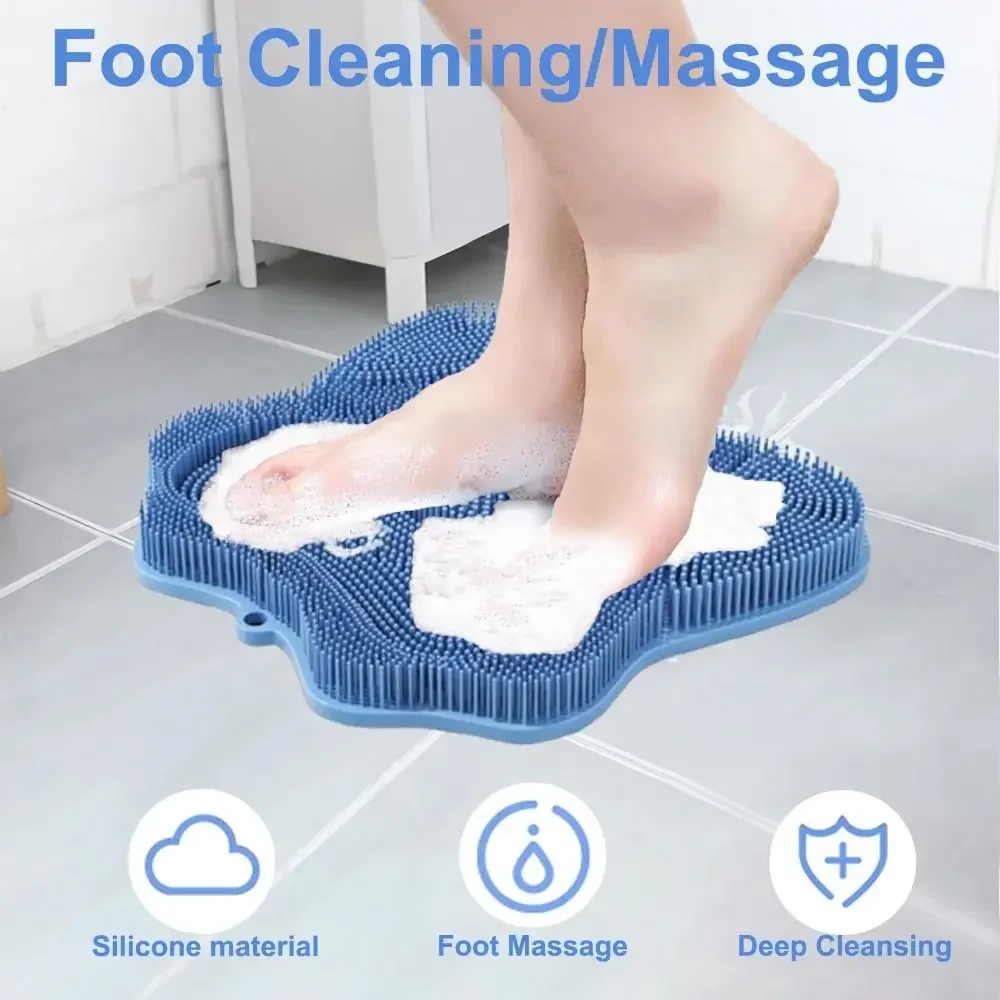 Silicone Bath Foot Scrubber for Shower With Suction Cups Non-Slip Foot Washer Massager Exfoliating Massage Shower