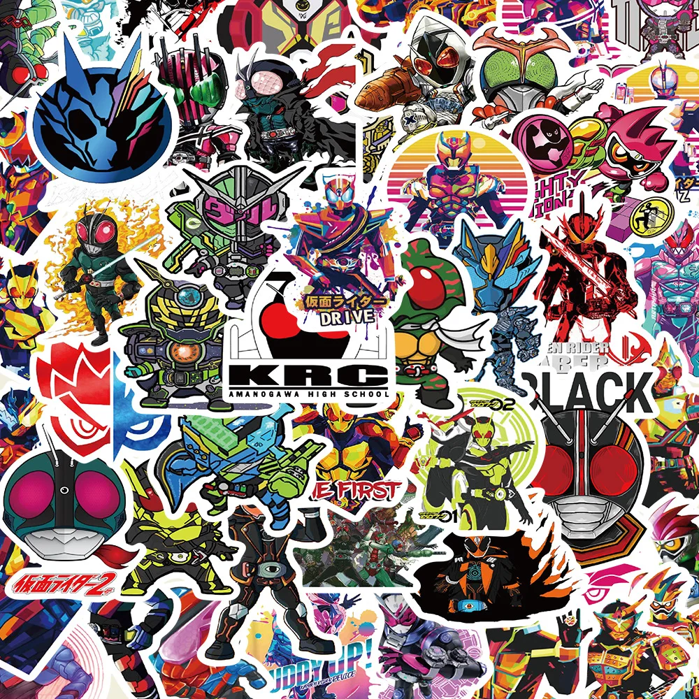 50pcs Kamen Rider Waterproof Notebooks Stickers Suitcase Guitar Skateboard Graffiti DIY Stickers Decoration