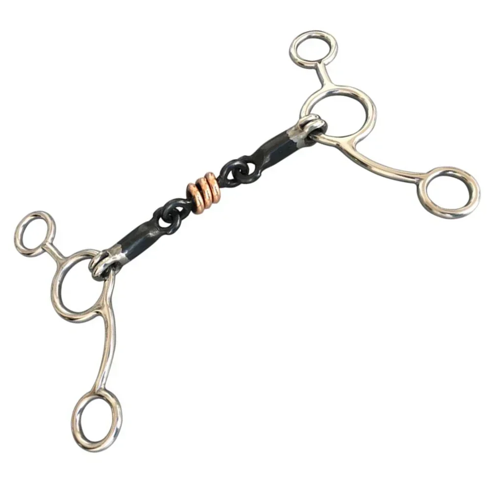 Stainless Steel Horse Bit, Full Cheek Snaffle Bit, Copper Mouth Tack, 13 5cm Length, Polished and Not Easily Corroded