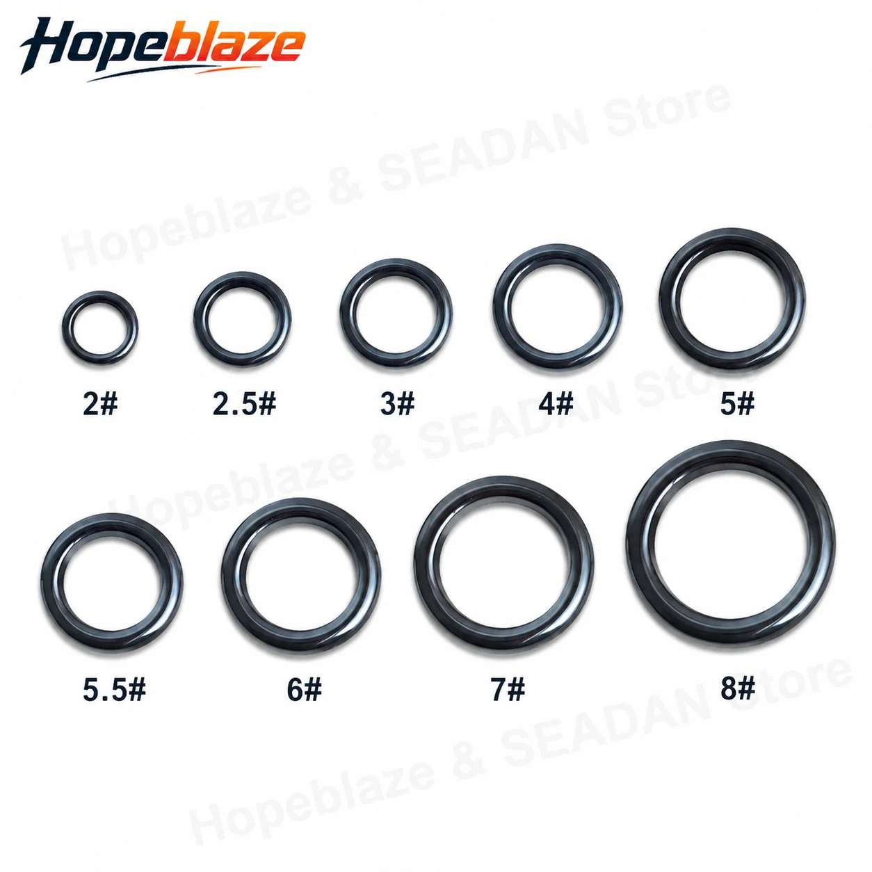 Hopeblaze 2/2.5/3/4/5/5.5/6/7/8# Black Titanium Oxide Ceramic Guide Ring for FUJI TZ Small Size Fishing Rod Ceramic Insert