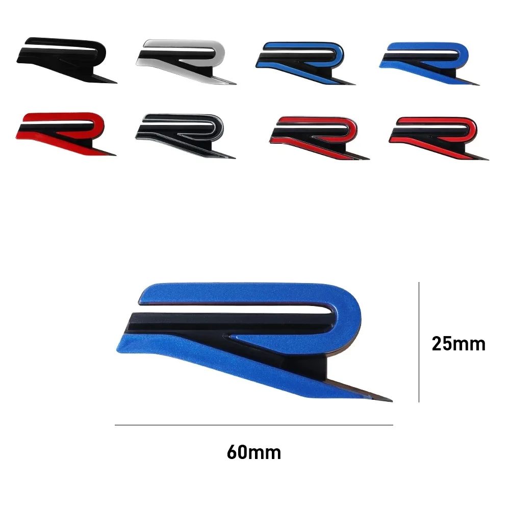 New R Logo Car Front Grille Auto Sticker Accessories For Volkswagen VW GTI Rline Polo Golf MK8 Touareg Passat Magotan Tiguan CC