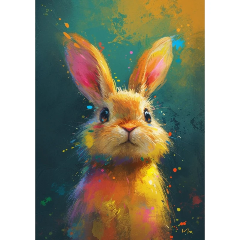 500/1000/1200/2000 PCS Jigsaw Puzzles Cute Rabbit Animal Family Activity Games for Gameroom Bedroom Home Decor Gift
