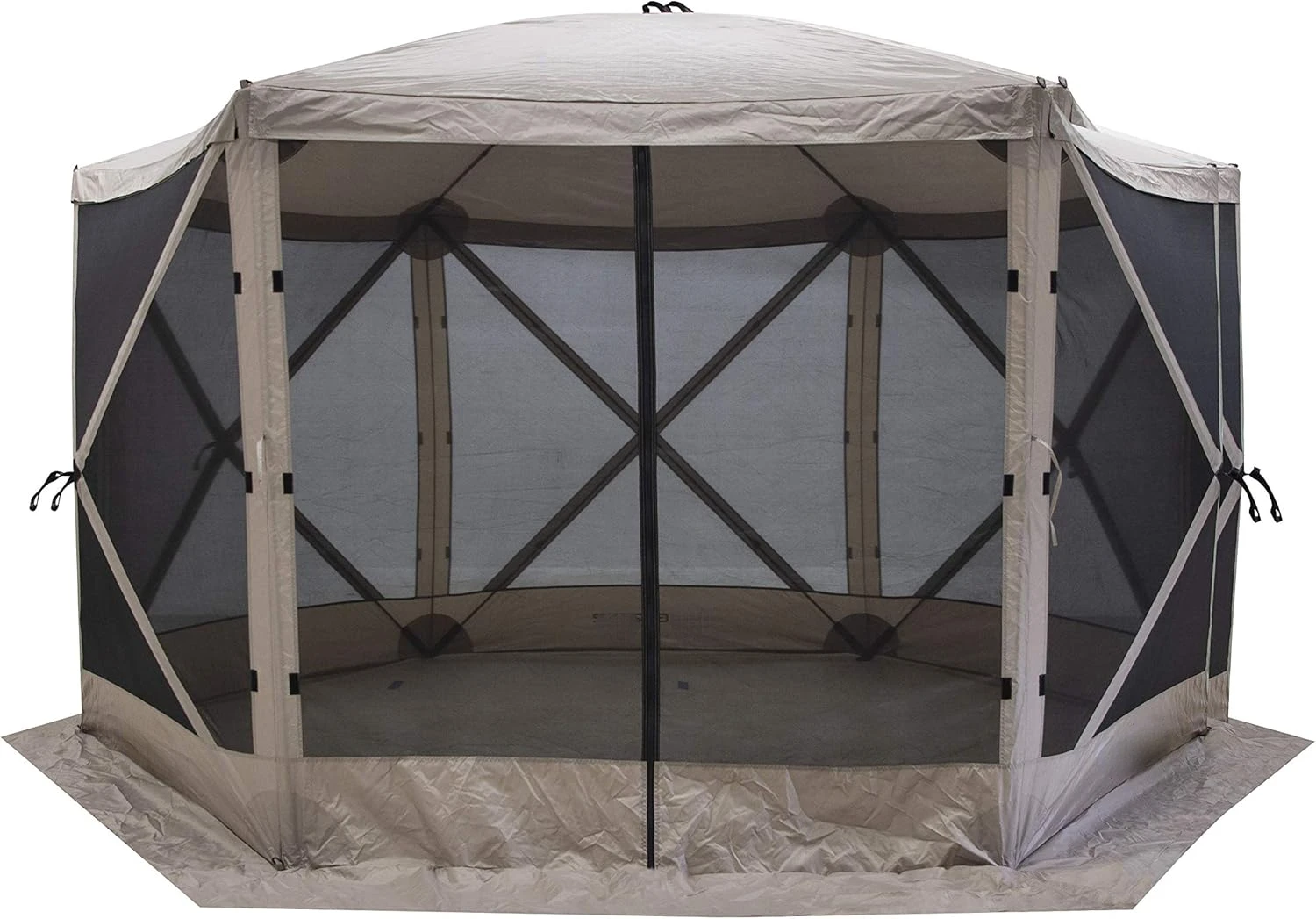 

Tents G6 8 Person 12 by 12 6 Sided Portable Hub Outdoor Gazebo Screen Canopy Tent with Large Main Door and Screens