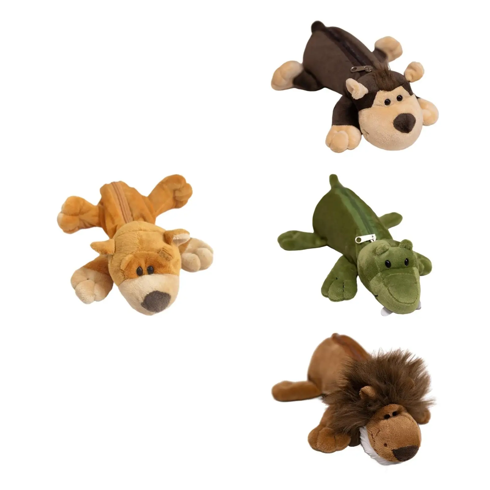 

Plush Pencil Case Creative Stationery Organizer Cartoon Pens Holder Lightweight Cute with Zipper for Office Boys Kids Teens