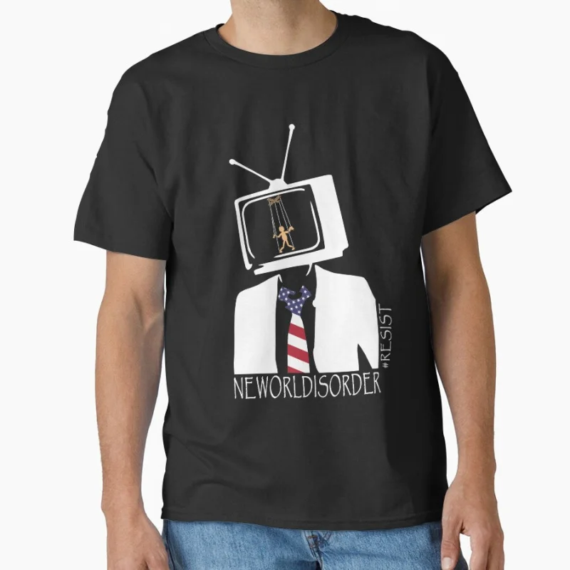 

NEWORLDISORDER Maybe you have been brainwashed too Funny gift T-shirt for men large size Tops S-6xl adult colthing