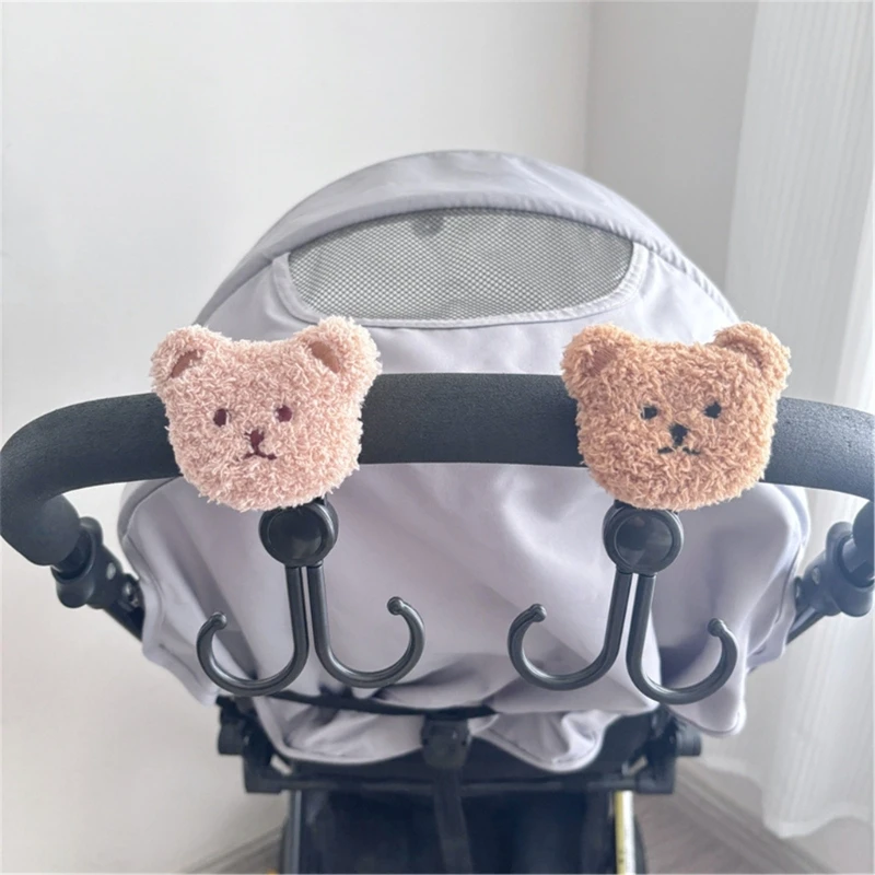 Gancho doble para carrito silla ruedas, cochecito, gancho para cochecito, rotación 360 ​​grados