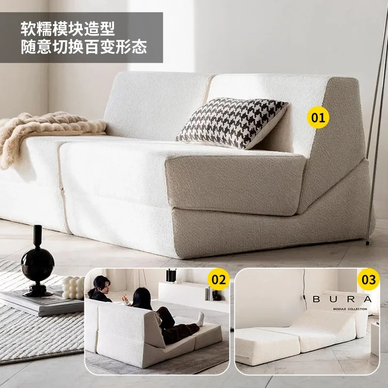 Simple foldable sponge sofa module can lie down and sleep bedroom living room single sofa