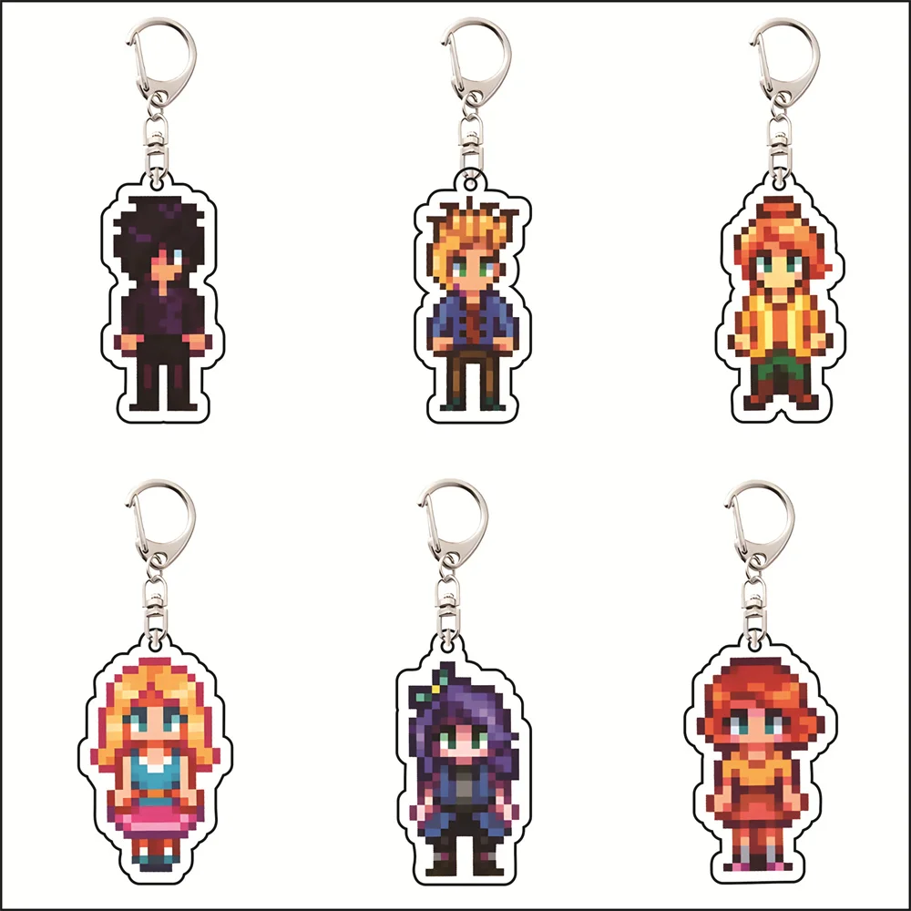 Stardew Valley 5 سنتيمتر سلسلة مفاتيح مصنوعة من الأكريليك لطيف سطح المكتب زخرفة تحصيل هدية في المخزون عمل الشكل لعبة قبول التخصيص