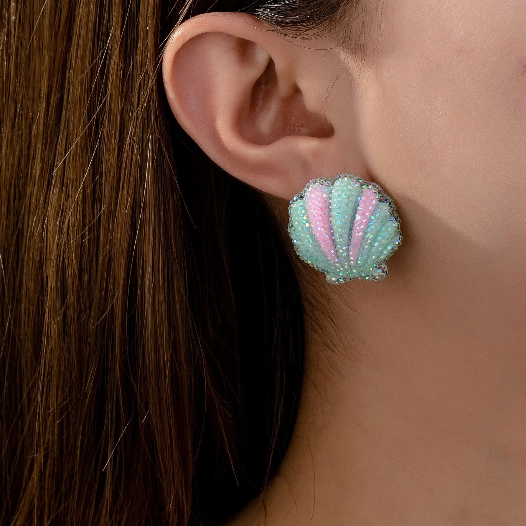 Hot selling Seashells Exaggerated Earrings for Women Exquisite Blue Beach Starfish Earrings Post Wholesale