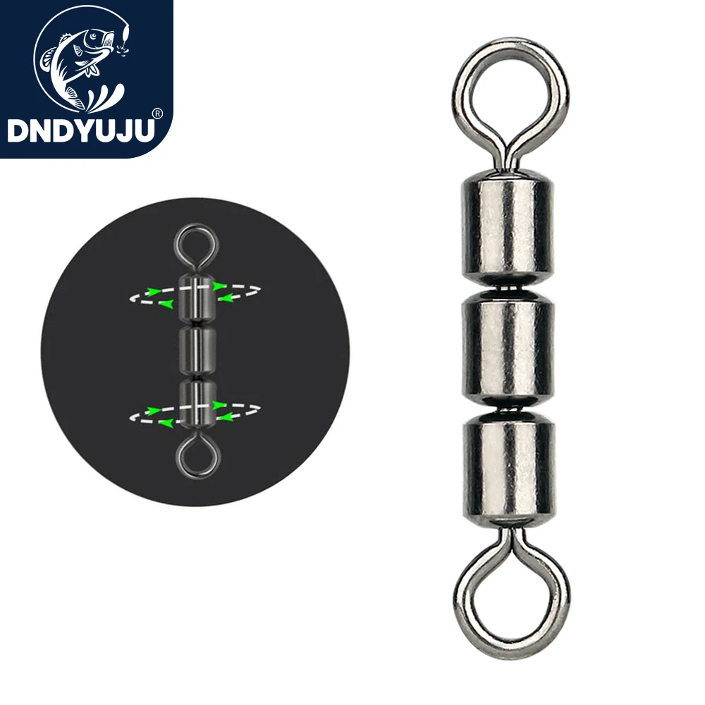 DNDYUJU 50-100pcs High Speed Swivels Ball Bearing Swivel Solid Rings Fishing Connector Ocean Boat Fishing Hooks Lure Accessories