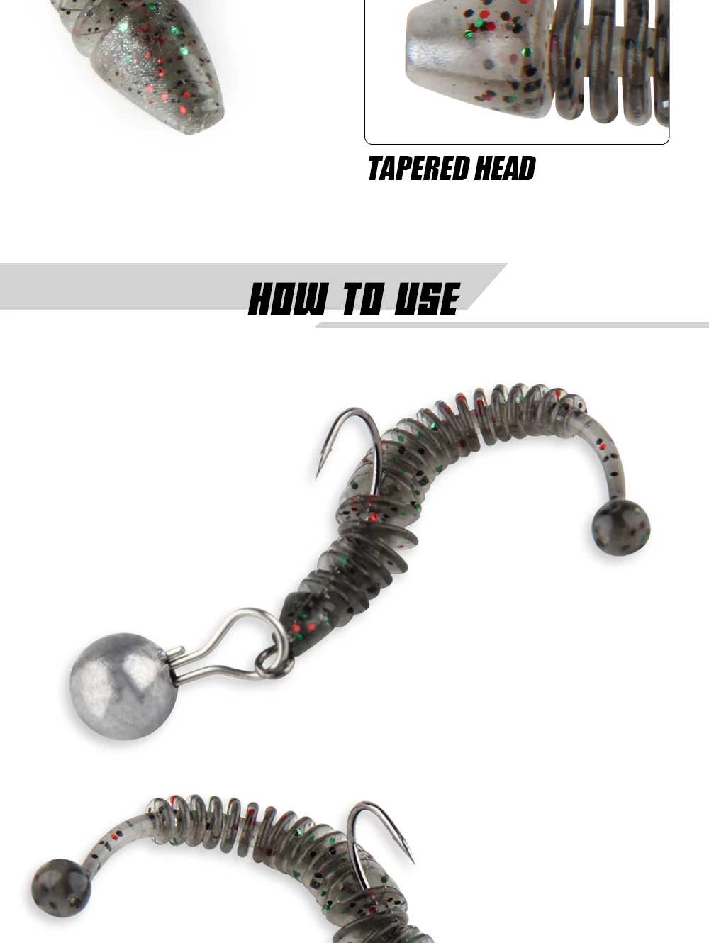 Spinpoler Weiche Köder Angeln Köder Shad Stick Wurm Meer Bass Gefälschte Regenwurm Künstliche Forelle Bass Drop Shot Barsch Leurre 10 teile/paket – Detail 4