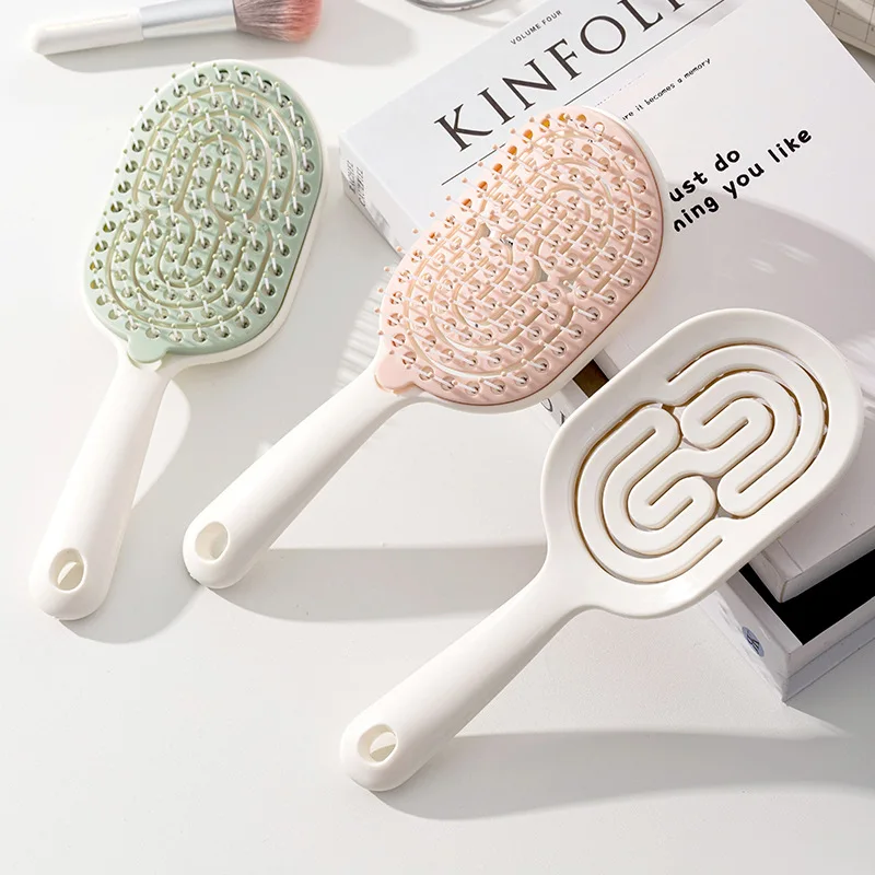 

Girls fluffy high cranial top shape hollow comb removable self-cleaning comb comb fluffy comb skin massage comb