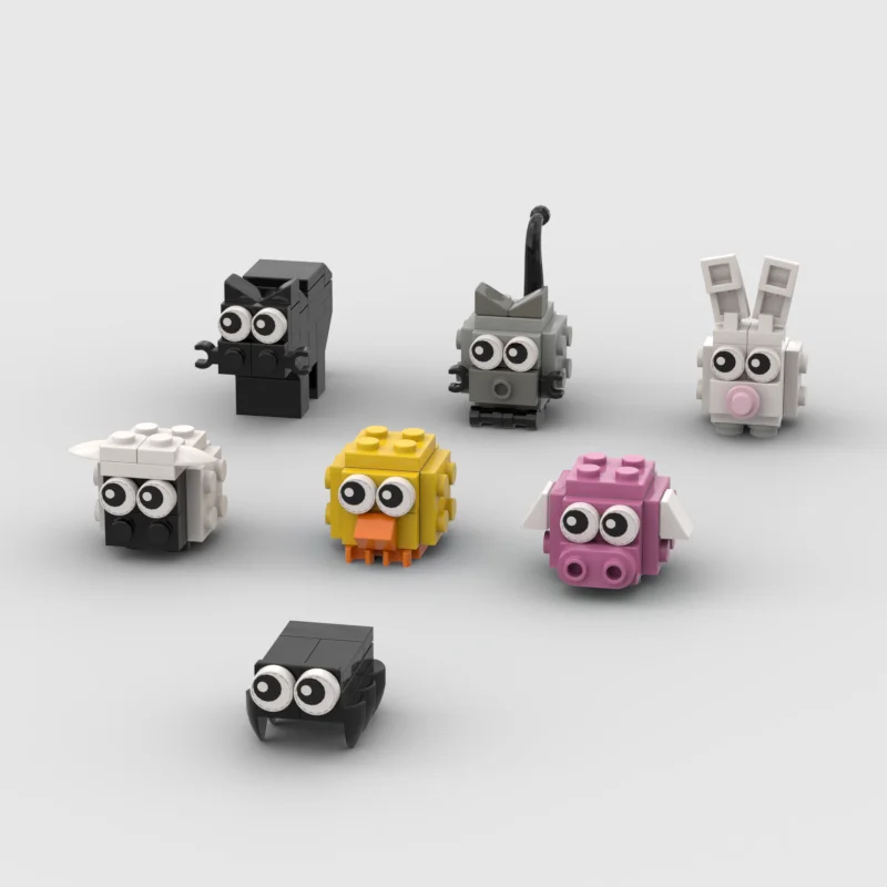 

DIY изготовленные на заказ строительные блоки MOC, игрушки, мини-серия животных, модель, украшения, креативная сборка, игрушки для мальчиков и девочек на дни рождения
