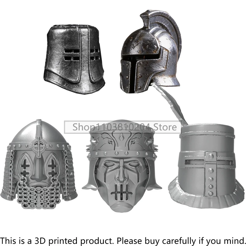 Medieval Building Blocks Soldiers Knights Figure Accessories Capes Helmets Spears Armor Mask Farmer Hat Axe Bricks Gift Toys E12 view 3