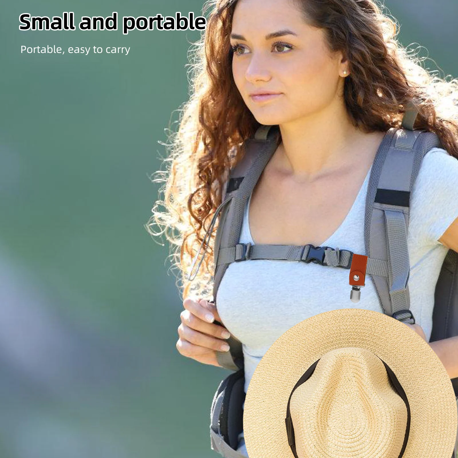 

2Pcs Travel Hat Clip PU Caps Holder for Backpack Purse Wind Suitcase Stylish Hat Clips Cap Clip Cap Holders