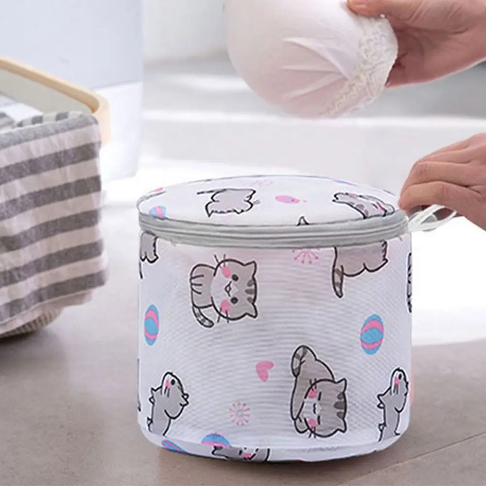 Washing Net Filter Cute Laundry Bag Printing with Zipper Lingerie Wash Bags Foldable Mesh Washing Net Pouch Bra Underwear