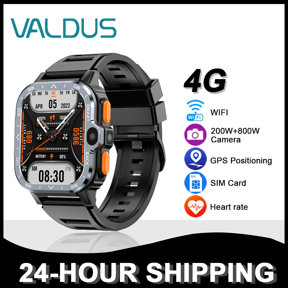 

2024 New PGD Watch 4G Smartwatch WIFI Connection 64GB Memory SIM Card 200W+800W Dual Camera GPS Navigation Men Women Smartwatch